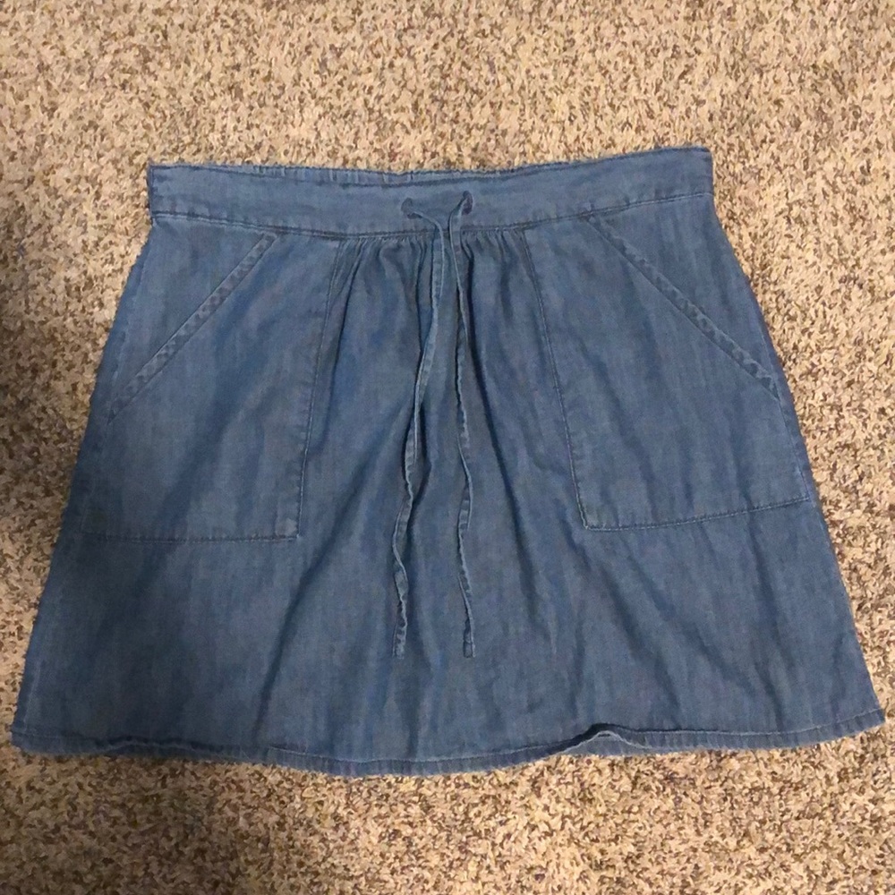 Draper James Dark Denim Chambray Drawstring skirt